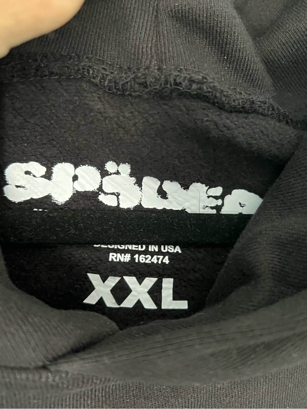 Spyder Black Hoodie with Red Rhinestone Spiderweb - Picture 5 of 5